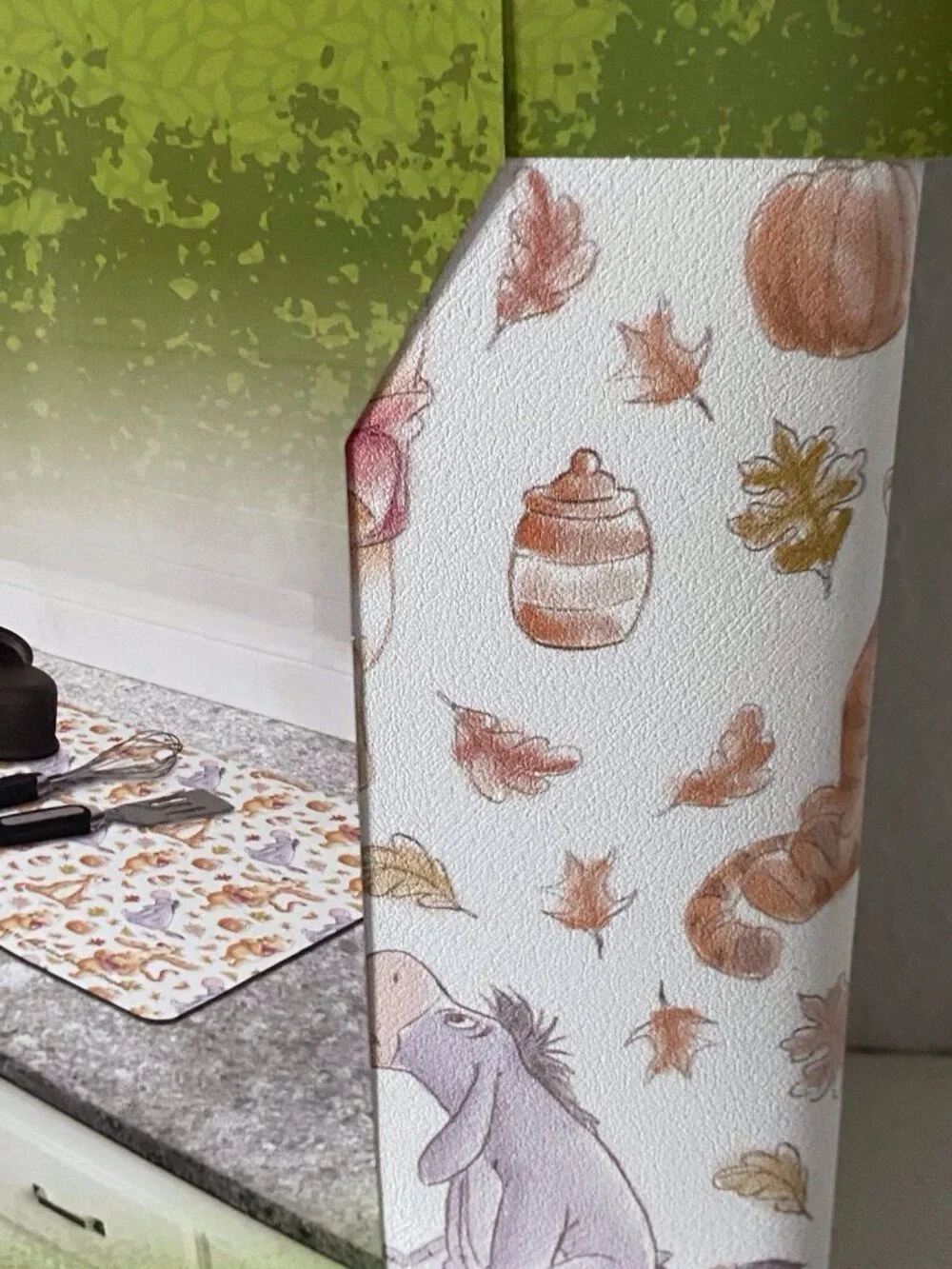 Disney Winnie The Pooh QUICK DRYING RUBBER Kitchen Dish Mat 18 X 24” Autumn Fall